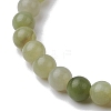 6mm Natural Green Jade Round Beaded Stretch Bracelets BJEW-JB10854-3