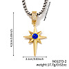 Vintage Retro Style Starburst Evil Eye Star Brass Cubic Zirconia Pendant Necklaces for Parties QO1430-1-2