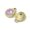 UV Plating Alloy with Mixed Color Glass Rhinestone Pendants FIND-B039-06G-2