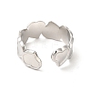 Non-Tarnish 304 Stainless Steel Heart Open Cuff Ring for Women RJEW-E063-20P-3