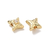 Brass Micro Pave Clear Cubic Zirconia Beads CU-CBA91C0-02G-2