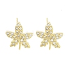 Brass Micro Pave Clear Cubic Zirconia Stud Earrings for Women EJEW-S217-D06-1