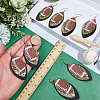 4Pair Rugby Leather with 304 Stainless Steel Dangle Earring EJEW-CL00002-3