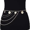Alloy Coin Multi-Layered Chain Waist Body Chains for Women FS-WG18420-01-1