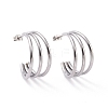 Non-Tarnish 304 Stainless Steel C-shape Stud Earrings EJEW-G298-13B-P-1