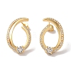 Brass Micro Pave Clear Cubic Zirconia Stud Earrings for Women EJEW-A110-04G-2