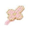 2Pcs 2 Styles Glass Seed Beaded Pendants PALLOY-MZ00883-05-5