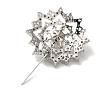 Rack Plating Brass Pave Clear Cubic Zirconia Flower Brooches KK-S391-04P-2