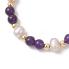 Adjustable Natural Quartz and Freshwater Pearl Beads Bead Bracelets BJEW-JB13031-01-3