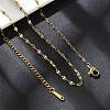 Ion Plating(IP) 304 Stainless Steel Dapped Chain Necklace for Men Women NJEW-E076-02G-2