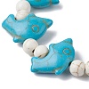 2Pcs 2 Style Synthetic Turquoise & Howlite Dolphin Beaded Stretch Bracelets Set BJEW-JB09829-4