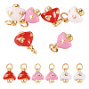 6Pcs 3 Colors Brass Enamel Charms KK-TA0002-64-2