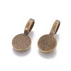 Tibetan Style Alloy Glue On Flat Pad Pendant Bails TIBEP-1124-AB-FF-1