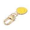 Smiling Face Enamel Pendant Decorations KEYC-WH0036-08LG-03-3