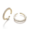 Adjustable Brass Micro Pave Clear Cubic Zirconia Cuff Rings LS-ZIRC-Z002-11G-2