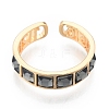 Brass Number Hollow Open Cuff Ring RJEW-N039-10LG-2