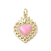 Eco-Friendly Rack Plating Brass Micro Pave Cubic Zirconia Pendants KK-F845-33G-2