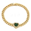 Brass Micro Pave Cubic Zirconia Link & Charm Bracelets BJEW-K261-08G-05-2