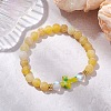 Synthetic Moonstone & Frosted Natural Weathered Agate Beads Stretch Bracelets for Women BJEW-JB11333-01-1