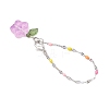 Glass Flower Cup Charms HJEW-JM02850-6