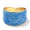 Enamel Plain Band Open Cuff Rings RJEW-E069-01G-09-2