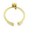 Rack Plating Brass Open Cuff Rings for Women RJEW-F162-02G-P-3