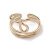 Ion Plating(IP) 304 Stainless Steel Wire Knot Open Cuff Rings for Women RJEW-G285-52G-2