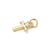 Brass Pave Clear Cubic Zirconia Charms KK-A273-01G-T-2