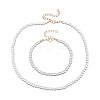 Plastic Imitation Pearl Round Beaded Necklaces & Bracelets Sets for Women FS-WGAA84E-01-5