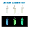 12Pcs 3 Colors Bullet Glass Pointed Luminous Pendants FIND-FH0005-53-4