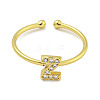 Rack Plating Brass Open Cuff Rings for Women RJEW-F162-02G-Z-2
