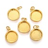 Brass Pendant Cabochon Settings X-KK-P146-06G-3