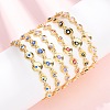 Brass Link Chain Bracelets for Women BJEW-D387-03G-1