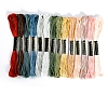 14Bundles 14 Colors Hand-woven Embroidery Cotton Threads PW-WGA0E47-08-1