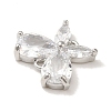 Brass Pave Clear Cubic Zirconia Connector Charms LS-KK-G499-11P-2