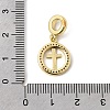 Brass Pave Clear Cubic Zirconia European Dangle Charms KK-A296-12B-G-3