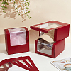 Foldable Cardboard Gift Cap Storage Boxes with Clear PVC Window CON-WH0099-66B-4