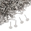 Tarnish Resistant 316 Surgical Stainless Steel Flat Round Blank Peg Stud Earring Settings STAS-R073-05-2