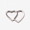 Original Color 304 Stainless Steel Heart to Heart Charms for Valentines Day Gift Making STAS-E078-25-1