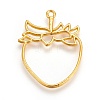Zinc Alloy Open Back Bezel Pendants PALLOY-WH0038-04G-1