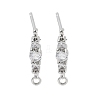 Brass Clear Cubic Zirconia Stud Earring Findings LS-KK-A238-02C-P-1