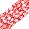 Handmade Millefiori Glass Oval Bead Strands LK-Z001-01B-07-1