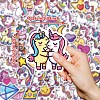 50Pcs Cartoon Unicorn Paper Sticker STIC-C012-03-3