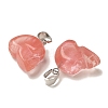 Cherry Quartz Glass Pendants G-Z067-02P-07-2