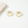 Brass Pave Clear Cubic Zirconia Stud Earrings DK7283-4