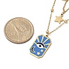 304 Stainless Steel Enamel Eye Moon Star Pendant Double Layer Necklaces for Women STAS-Z105-02G-6