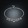 Shining Brass Rhinestone Wedding Bride Jewelry Sets SJEW-BB15874-4