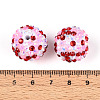 Valentine's Day Theme Round Resin Rhinestone Beads OACR-T028-66B-3