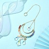 Glass Teardrop Pendant Decorations HJEW-JM01167-4