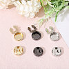 3 Pairs 3 Colors Brass Cufflinks BUTT-CA0001-22-4